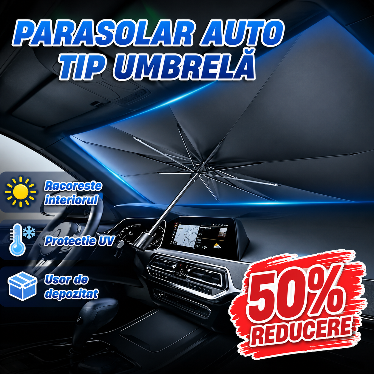 Parasolar Auto Tip Umbrela