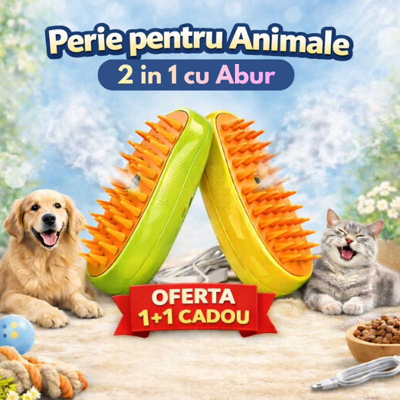 Perie pentru Animale 3 in 1 cu Abur
